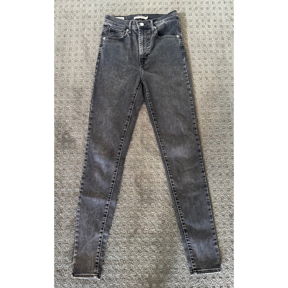 Levi's Premium Mile High Super Skinny Jeans 27 Black Grey Good Condition